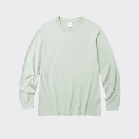 T-shirts formels pour hommes à manches longues en coton 100% de haute qualité, col roulé, brodés, tricotés, imprimés en sérigraphie, écologiques