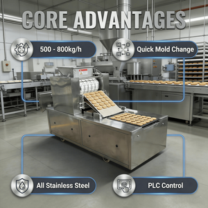 Máquina para Hacer Galletas, Máquina Formadora de Alimentos, Máquina Personalizada para Hacer Galletas <span class=keywords><strong>Oreo</strong></span>, Línea de Producción de Galletas de Alta Capacidad, Prensa Eléctrica - Product Image 3