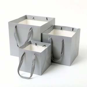 HIgh Quality Low Moq Exquisite Premium <b>Cardboard</b> Gift <b>Box</b> with Ribbon Handle Elegant Paper Packaging for Shopping Bags - Product Image 6