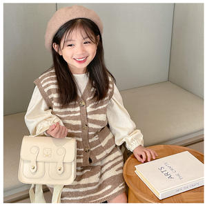 Mochila Vintage PU para niños, oso de dibujos animados, mochila escolar para niños y niñas, mochilas multifunción, bolsas de almacenamiento de aperitivos - Product Image 6