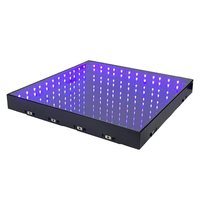 Piste de danse portable en gros pour mariage, fête, scène, avec miroir infini 3D et LED, effet ciel étoilé