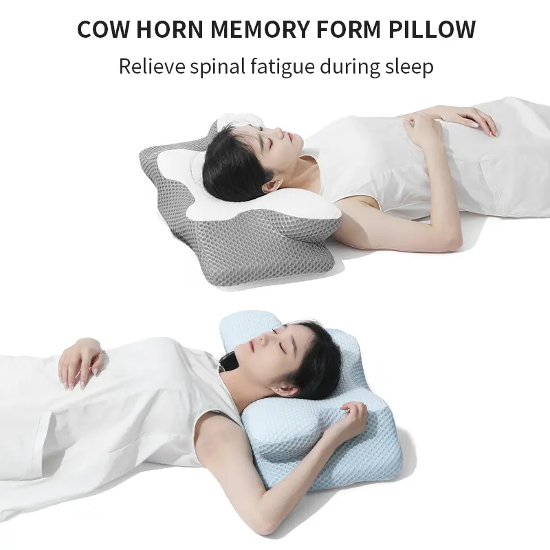 Hot Selling Horn Kissen Schaum Hals Kontur Ortho pä dische Cervi cal Schlaf Memory Foam Kissen Seitens chläfer Kissen