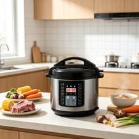 Cuisinière électrique à pression OEM 6L 1000W en acier inoxydable, multicuiseur 10-en-1, logo personnalisé, marque privée