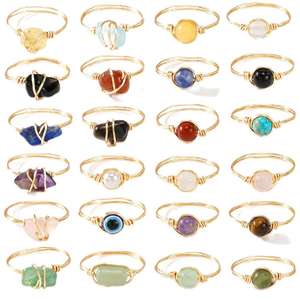 Anillos de Dedo Unisex Clásicos con Cuentas de Piedra Natural, Energía Curativa, Regalo de Piedras Preciosas - Product Image 1