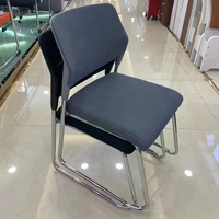 Chaise de bureau empilable en cuir PU noir de haute qualité, directement de l'usine chinoise, idéale pour le bureau à domicile