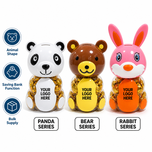 Tirelire personnalisée <span class=keywords><strong>Panda</strong></span> pour pièces d'or, bonbons au chocolat, jouet interactif amusant, bouteille pour pièces de monnaie en chocolat - Product Image 5