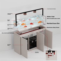 Nouveau Aquarium Intelligent de Luxe Moderne pour Salon, Bassin d'Eau Douce Domestique en Verre Ultra Blanc, Grand Filtre de Fond pour Paysage Naturel