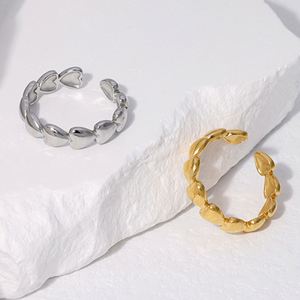 Anillos Abiertos de Acero Inoxidable con Diseño de Corazón para Chicas, Venta Directa - Product Image 4