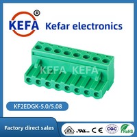 Borniers de connexion unisexe en cuivre KF2EDGK-5.0/KF2EDGK-5.08 12-24AWG, 10A max. ampères continus, 2-24 pôles