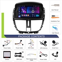 Autoradio Android 9 pouces pour Peugeot 207 2008 à 2014, Carplay sans fil, GPS, Bluetooth, FM, avec caméra de recul