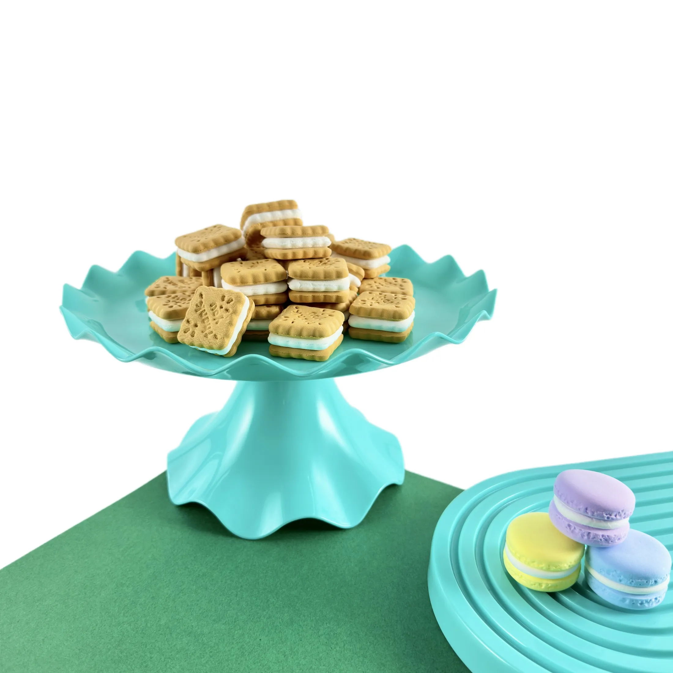 마카롱 컬러 컵 케이크는 웨딩 센터피스 및 테이블 장식을 위한 스탠드