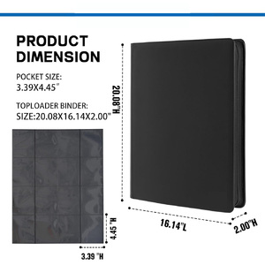 Suit Cards in 3x 4'' Toploader Double-Sided Pockets <strong>Pokemoned</strong> 640 TopLoaders 16 Pockets Top Loader <strong>Binder</strong> - Product Image 2