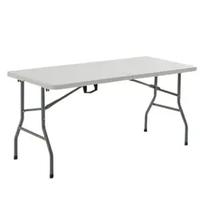Table pliante directe d'usine plateau en HDPE cadre en acier meubles de maison tables à manger pour fêtes ensembles de tables à manger baroques