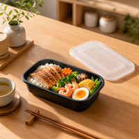 Boîte à lunch Bento Zmh 46oz en PP avec logo personnalisé, sans BPA, jetable, anti-fuite, pour sandwichs et repas