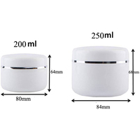 Pot de crème pour le visage cosmétique de maquillage rechargeable 10g 20g 30g 50g 100g 150g 200g 250g 8 Oz pots en plastique PP blanc avec couvercle en dôme