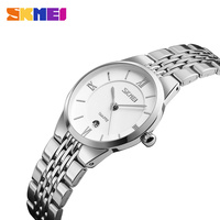 Relojes de Cuarzo Skmei 9139 de Acero Inoxidable, Diseño Simple y Lujoso con Dibujos Animados, para Parejas, Resistentes al Agua, con Múltiples Esferas, Logotipo Personalizado ODM