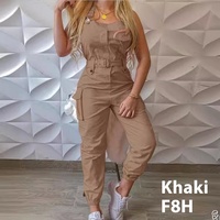 Combinaison Vintage Une Pièce Sans Manches Sexy Cargo Décontractée pour Femme en Gros