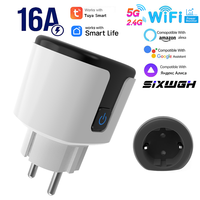 Prise intelligente Tuya Wifi EU 16A 3800W 5G avec surveillance de la consommation d'énergie, minuterie à distance via application pour Android/iOS, prise intelligente