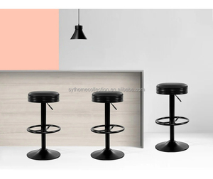 Tabourets <span class=keywords><strong>de</strong></span> <span class=keywords><strong>bar</strong></span> industriels haut <span class=keywords><strong>de</strong></span> gamme, siège rembourré en PU <span class=keywords><strong>noir</strong></span> avec repose-pieds en métal, chaises <span class=keywords><strong>de</strong></span> <span class=keywords><strong>bar</strong></span> pour comptoir <span class=keywords><strong>de</strong></span> cuisine, café - Product Image 6