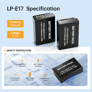 แบตเตอรี่ LP-E17 แบบถอดรหัสเต็มรูปแบบ<span class=keywords><strong>ส</strong></span>ำหรับกล้อง <span class=keywords><strong>Canon</strong></span> EOS R50 R10 R8 <span class=keywords><strong>RP</strong></span> 200D II 850D 800D 750D M6 II M3 - แบตเตอรี่กล้อง<span class=keywords><strong>ส</strong></span>ำรองขนาด 1040mAh - Product Image 2