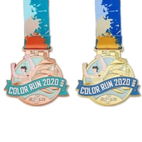 Médaille de marathon en émail doux personnalisé or argent finition de natation fabricant de médailles de sport en métal conception libre