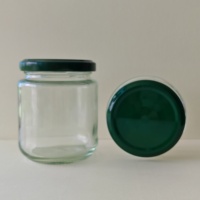 Multi-size Clear Food Grade Glass Jam Jar With Green sealing lid for Canning Preserves Kitchen Food Storage