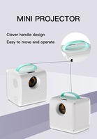 Mini projecteur portable avec poignée, projecteur vidéo HD pour cinéma maison, soirée cinéma en plein air