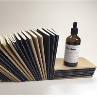 Cahier d'exercices en kraft marron et noir personnalisé de petite taille avec bloc-notes de composition cousu en fil pour les écoliers