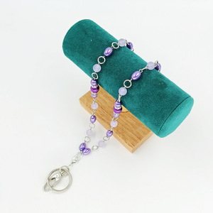 Perle violette perle croisière lanières <span class=keywords><strong>porte</strong></span>-clés <span class=keywords><strong>porte</strong></span>-clés <span class=keywords><strong>cou</strong></span> sangles collier - Product Image 4