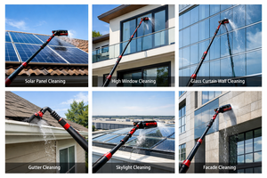 Cepillo de Limpieza de Ventanas <span class=keywords><strong>Boris</strong></span>, Ligero, Telescópico, de Aluminio, de 35 pies, Ecológico, con Mango de Metal y Cerdas de Nailon - Product Image 5