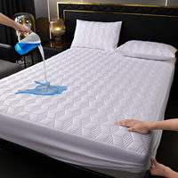 Protège-matelas imperméable, couleur unie, texture tricotée, respirant, anti-poussière, anti-punaises de lit, lavable en machine, pour la maison et l'hôtel