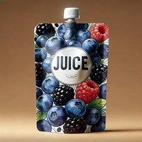 Pochettes souples personnalisables pour liquides alimentaires, avec bouchon à vis facile, étanches, design écologique pour la vente au détail.