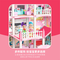 Grande maison de poupée avec meubles miniatures, vente en gros, magnifique château de princesse avec lumières, ensemble de jeu d'imitation