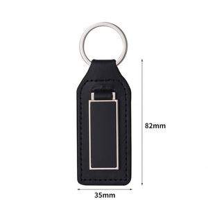 Llavero de Cuero PU Negro en Promoción, Personalizable con Logotipo Cuadrado - Product Image 4