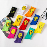 Chaussettes de Sport unisexes, Logo personnalisé drôle Happy Street Hip-hop coton équipe dessiné sourire visage chaussettes de Sport