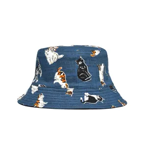OEM diseño personalizado bordado logotipo doble cara pescador cubo gorra adulto sol Gorras,Reversible algodón cubo sombrero