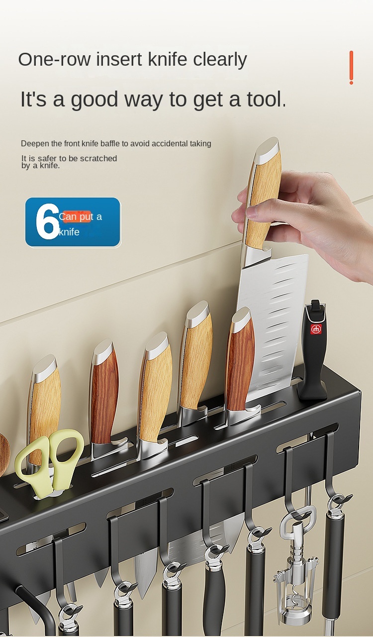 OPULENT Modern Wall-Mounted Carbon Steel Foldable Kitchen Storage Rack Removable Chopsticks Holder Organizer Shelf Kitchenware · image 6