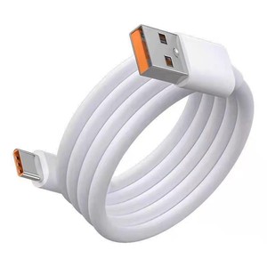 Cable de Datos Tipo C, Carga Rápida de 6A, Cable de TPU Blanco de Una Sola Punta para Teléfonos Huawei - Product Image 1