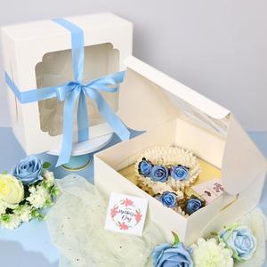 กล่องเค้กสีขาว2ปอนด์กล่องกว้างมาตรฐานคุณภาพ20/40FT วัสดุรีไซเคิลที่เป็นมิตรกับสิ่งแวดล้อมสำหรับของขวัญเบเกอรี่จัดส่งถึงแล้ว - Product Image 6