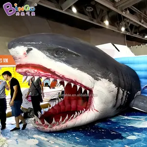 Tùy Chỉnh 5X3.7X3 Mét Giant Inflatable Shark Head Để Trang Trí