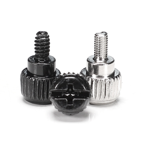 Vis à molette moletées, vis de serrage manuel pour <span class=keywords><strong>châssis</strong></span> d'ordinateur, en acier au carbone nickelé/fini noir - Product Image 2