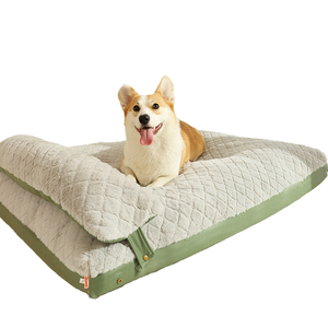 Cama para Perros Portátil con Diseño a Cuadros Ecológica, Cálida para Invierno, Desmontable y Lavable, para Perros Grandes - Product Image 1