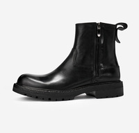 Stivali alla Caviglia VOGU per Uomo, Tomaia in Pelle Bovina di Prima Qualità, Chiusura con Zip, Suola in Gomma Spessa Antiscivolo e Confortevole per Autunno/Inverno