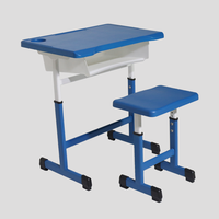 Vente en gros de table d'étude pour collège et primaire mobilier de salle de classe ensemble bureau et chaises en plastique pour enfants pour étudiant