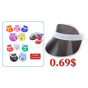 Summer Candy Pvc Plastic Hats Adjustable Multi Color Sun Visor Caps Pvc Visor Hat Advertising Hat