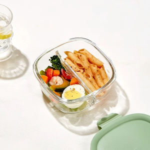 Boîte à lunch carrée cloisonnée de 490ml, peut être chauffée au micro-ondes, adaptée pour apporter des repas <span class=keywords><strong>en</strong></span> <span class=keywords><strong>semaine</strong></span> - Product Image 1