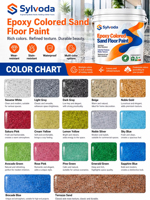 Peinture pour sols en ciment autolissante SYLVODA à effet marbre, sable coloré époxy, brillante, résistante à l'usure, pour extérieur