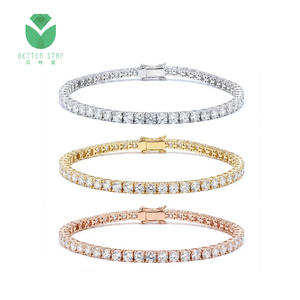 Pulsera de tenis Betterstar personalizada de oro blanco macizo de 14K/18K con diamantes cultivados en laboratorio de claridad VVS para mujer, regalo de boda, fabricante - Product Image 2