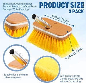 Spazzole a setole morbide da 6 pollici per la pulizia di ponti di barche, pareti di docce, camper, camion, scafi di auto e rivestimenti di case - Product Image 3