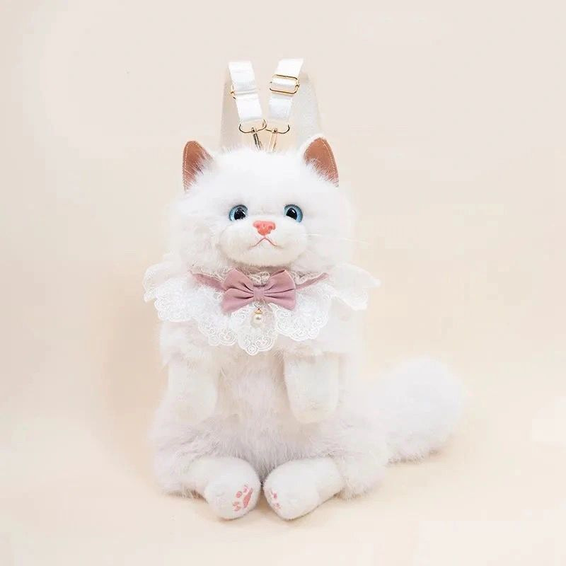 กระเป๋าเป้ลายแมวสีขาว - 50 ซม. 0.55 กก.